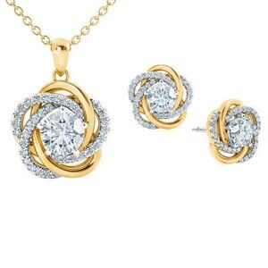 Perfectly Paired Love Knot Pendant with FREE Matching Earrings